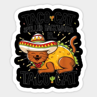 Cute Cat Anagram Op, Acocat Spelled Backwards Is Aco Cat Sticker